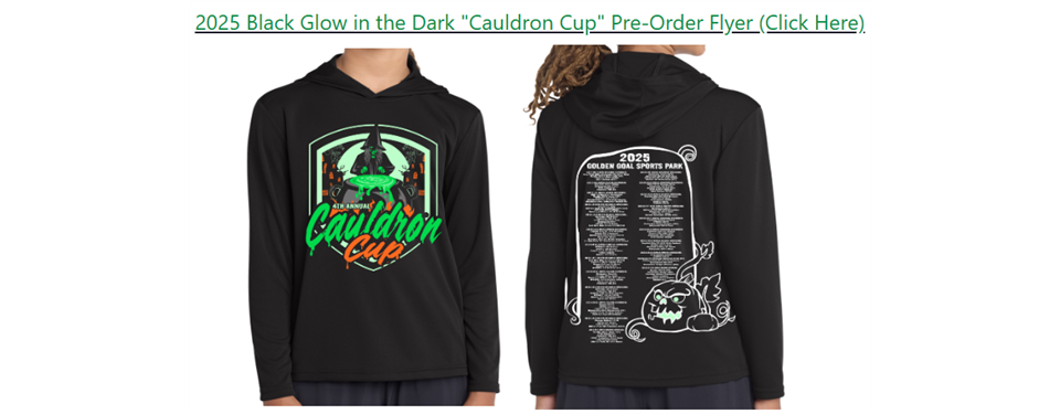 2 Sided Glow in the Dark Official Cauldron Cup Hoodies